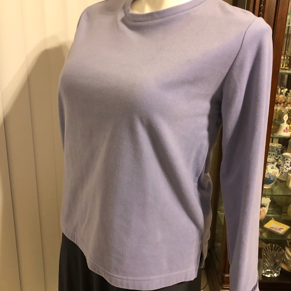 Oscar de la Renta long sleeve top velvet trim